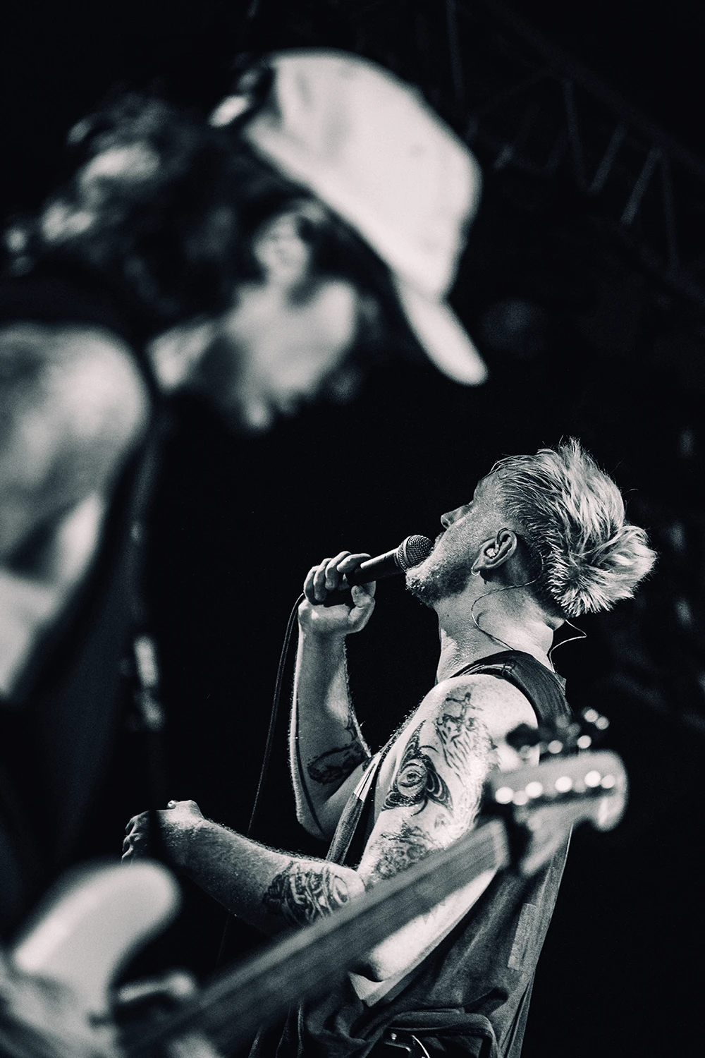 Guitar players from a band